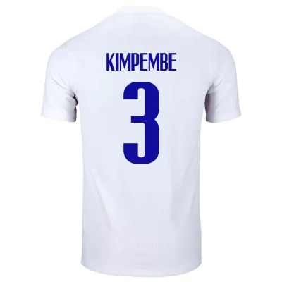 Hombre Selección de fútbol de Francia Camiseta Presnel Kimpembe #3 2ª Equipación Blanco 2021 Chile