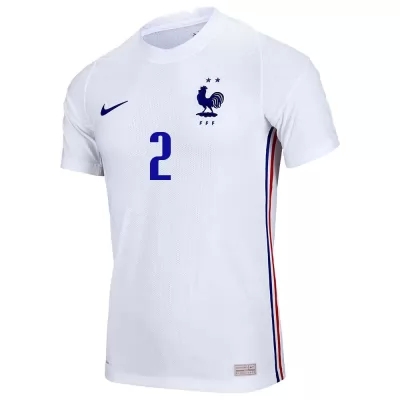 Hombre Selección De Fútbol De Francia Camiseta Benjamin Pavard #2 2ª Equipación Blanco 2021 Chile