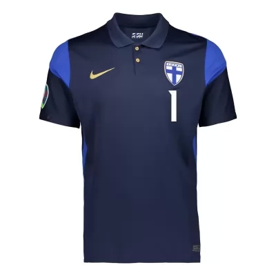Mujer Selección de fútbol de Finlandia Camiseta Lukas Hradecky #1 2ª Equipación Azul oscuro 2021 Chile