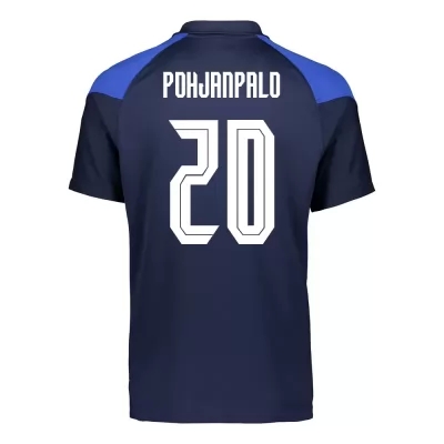Mujer Selección de fútbol de Finlandia Camiseta Joel Pohjanpalo #20 2ª Equipación Azul oscuro 2021 Chile