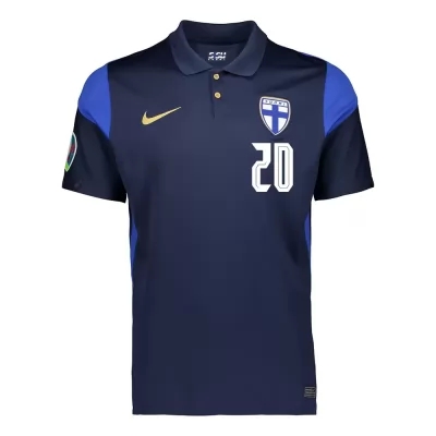 Mujer Selección de fútbol de Finlandia Camiseta Joel Pohjanpalo #20 2ª Equipación Azul oscuro 2021 Chile