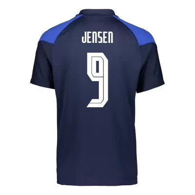 Mujer Selección de fútbol de Finlandia Camiseta Fredrik Jensen #9 2ª Equipación Azul oscuro 2021 Chile
