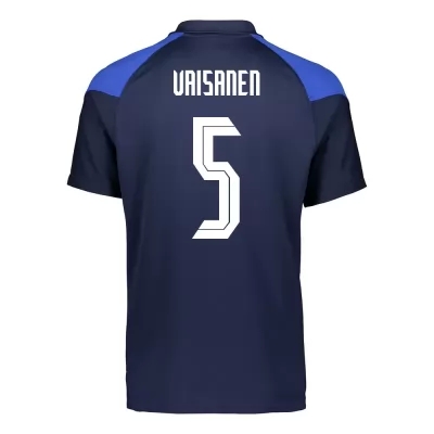 Mujer Selección de fútbol de Finlandia Camiseta Leo Vaisanen #5 2ª Equipación Azul oscuro 2021 Chile