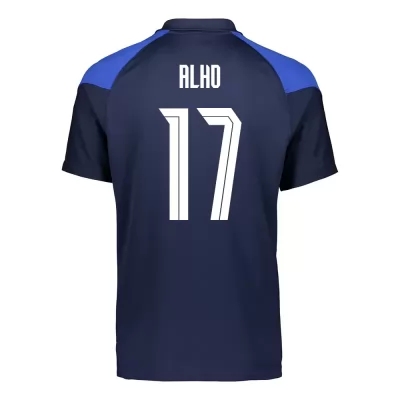 Mujer Selección de fútbol de Finlandia Camiseta Nikolai Alho #17 2ª Equipación Azul oscuro 2021 Chile