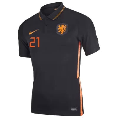 Mujer Selección de fútbol de los Países Bajos Camiseta Frenkie de Jong #21 2ª Equipación Negro 2021 Chile