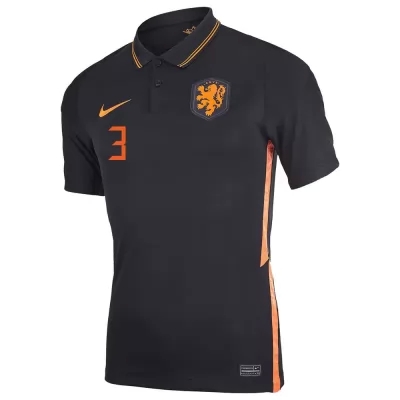 Hombre Selección De Fútbol De Los Países Bajos Camiseta Matthijs De Ligt #3 2ª Equipación Negro 2021 Chile