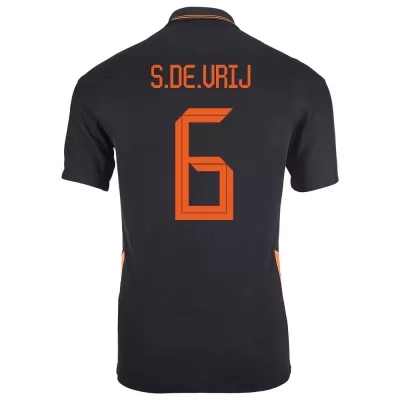 Hombre Selección de fútbol de los Países Bajos Camiseta Stefan de Vrij #6 2ª Equipación Negro 2021 Chile
