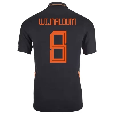 Hombre Selección de fútbol de los Países Bajos Camiseta Georginio Wijnaldum #8 2ª Equipación Negro 2021 Chile