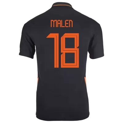 Niño Selección de fútbol de los Países Bajos Camiseta Donyell Malen #18 2ª Equipación Negro 2021 Chile