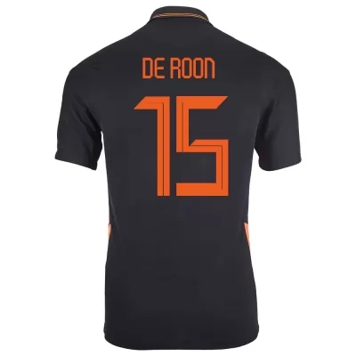 Mujer Selección de fútbol de los Países Bajos Camiseta Marten de Roon #15 2ª Equipación Negro 2021 Chile