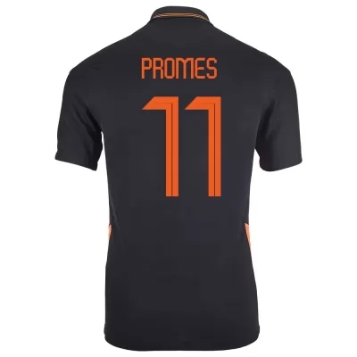 Mujer Selección de fútbol de los Países Bajos Camiseta Quincy Promes #11 2ª Equipación Negro 2021 Chile