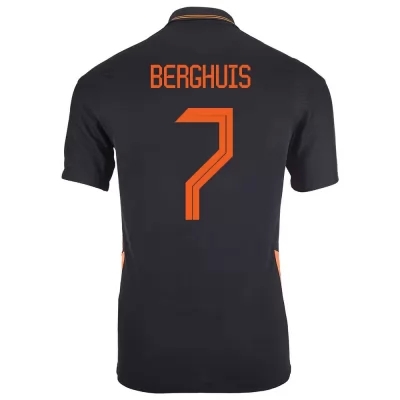 Hombre Selección de fútbol de los Países Bajos Camiseta Steven Berghuis #7 2ª Equipación Negro 2021 Chile