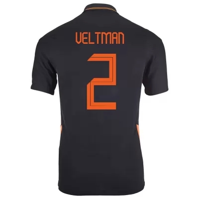 Mujer Selección de fútbol de los Países Bajos Camiseta Joël Veltman #2 2ª Equipación Negro 2021 Chile