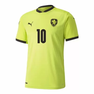 Mujer Selección de fútbol de la República Checa Camiseta Patrik Schick #10 2ª Equipación Verde claro 2021 Chile