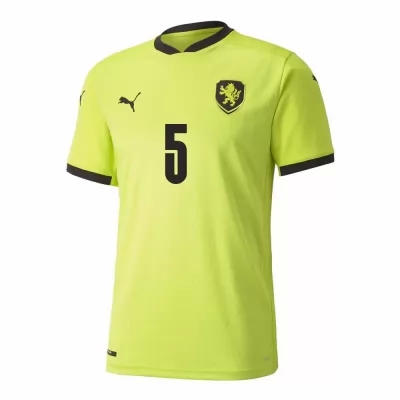 Mujer Selección de fútbol de la República Checa Camiseta Vladimir Coufal #5 2ª Equipación Verde claro 2021 Chile