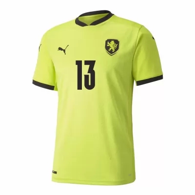 Mujer Selección de fútbol de la República Checa Camiseta Petr Sevcik #13 2ª Equipación Verde claro 2021 Chile