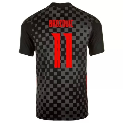 Mujer Selección de fútbol de Croacia Camiseta Marcelo Brozovic #11 2ª Equipación Negro gris 2021 Chile