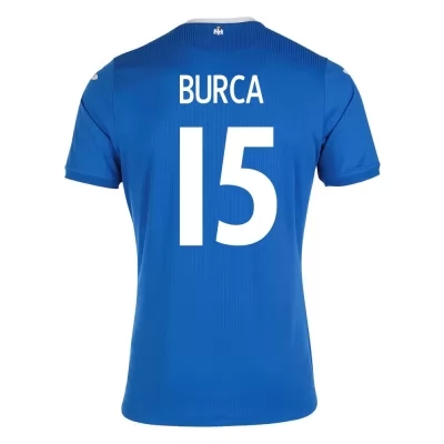 Mujer Selección de fútbol de Rumania Camiseta Andrei Burca #15 2ª Equipación Azul 2021 Chile