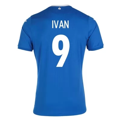 Mujer Selección de fútbol de Rumania Camiseta Andrei Ivan #9 2ª Equipación Azul 2021 Chile