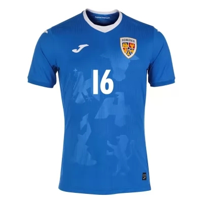 Mujer Selección de fútbol de Rumania Camiseta Florin Iacob #16 2ª Equipación Azul 2021 Chile