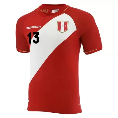 Mujer Selección de fútbol de Perú Camiseta Renato Tapia #13 2ª Equipación Rojo blanco 2021 Chile