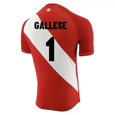 Mujer Selección de fútbol de Perú Camiseta Pedro Gallese #1 2ª Equipación Rojo blanco 2021 Chile