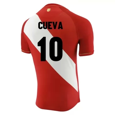 Mujer Selección de fútbol de Perú Camiseta Christian Cueva #10 2ª Equipación Rojo blanco 2021 Chile