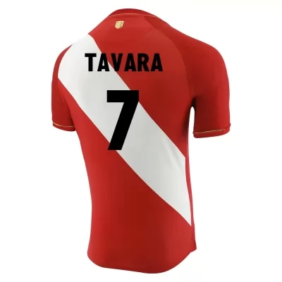 Mujer Selección de fútbol de Perú Camiseta Martin Tavara #7 2ª Equipación Rojo blanco 2021 Chile