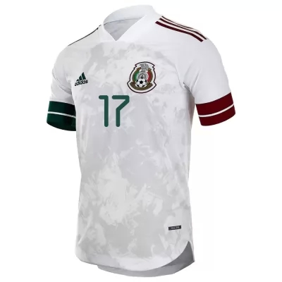 Mujer Selección de fútbol de México Camiseta Jesus Corona #17 2ª Equipación Blanco negro 2021 Chile