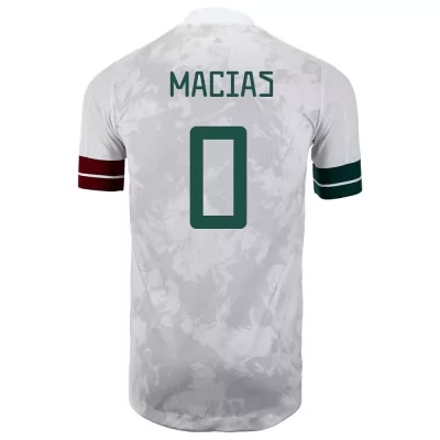 Hombre Selección de fútbol de México Camiseta Jose Macias #0 2ª Equipación Blanco negro 2021 Chile