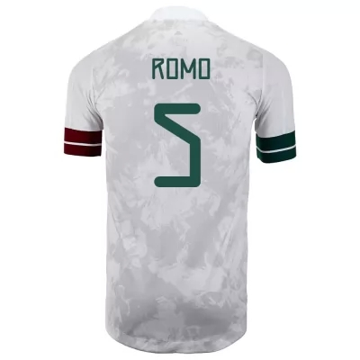 Niño Selección de fútbol de México Camiseta Luis Romo #5 2ª Equipación Blanco negro 2021 Chile