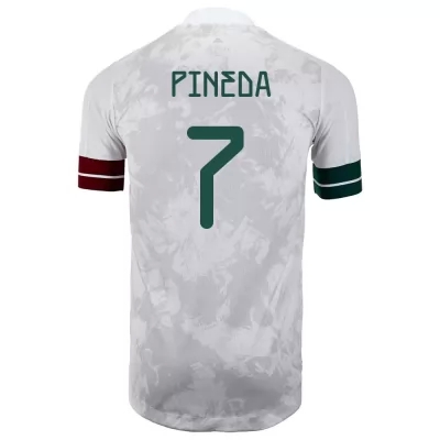 Hombre Selección de fútbol de México Camiseta Orbelin Pineda #7 2ª Equipación Blanco negro 2021 Chile