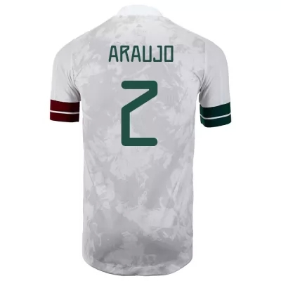 Hombre Selección de fútbol de México Camiseta Nestor Araujo #2 2ª Equipación Blanco negro 2021 Chile