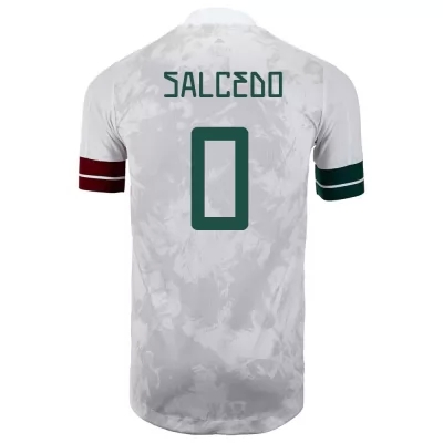 Mujer Selección de fútbol de México Camiseta Carlos Salcedo #0 2ª Equipación Blanco negro 2021 Chile