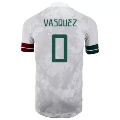 Mujer Selección de fútbol de México Camiseta Johan Vasquez #0 2ª Equipación Blanco negro 2021 Chile