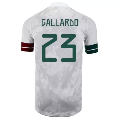 Mujer Selección de fútbol de México Camiseta Jesus Gallardo #23 2ª Equipación Blanco negro 2021 Chile