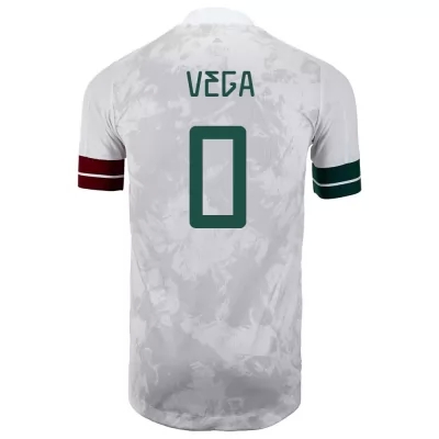 Mujer Selección de fútbol de México Camiseta Alexis Vega #0 2ª Equipación Blanco negro 2021 Chile