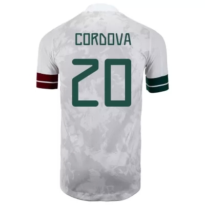 Niño Selección de fútbol de México Camiseta Sebastian Cordova #20 2ª Equipación Blanco negro 2021 Chile