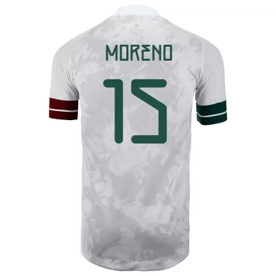 Niño Selección de fútbol de México Camiseta Hector Moreno #15 2ª Equipación Blanco negro 2021 Chile
