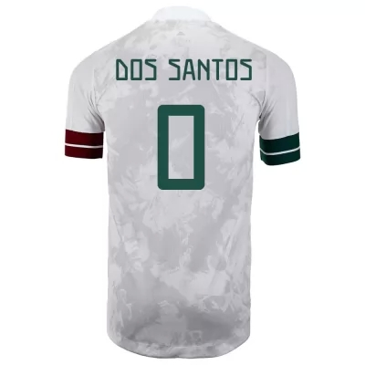 Mujer Selección de fútbol de México Camiseta Jonathan dos Santos #0 2ª Equipación Blanco negro 2021 Chile