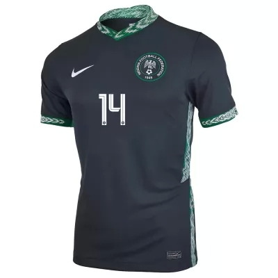Mujer Selección de fútbol de Nigeria Camiseta Kelechi Iheanacho #14 2ª Equipación Negro 2021 Chile
