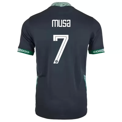 Mujer Selección de fútbol de Nigeria Camiseta Ahmed Musa #7 2ª Equipación Negro 2021 Chile