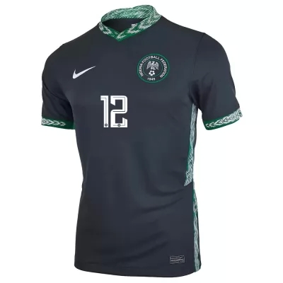 Mujer Selección de fútbol de Nigeria Camiseta Abdullahi Shehu #12 2ª Equipación Negro 2021 Chile