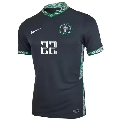 Mujer Selección de fútbol de Nigeria Camiseta Anayo Iwuala #22 2ª Equipación Negro 2021 Chile