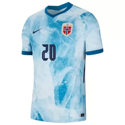 Mujer Selección de fútbol de Noruega Camiseta Aron Donnum #20 2ª Equipación Azul claro 2021 Chile