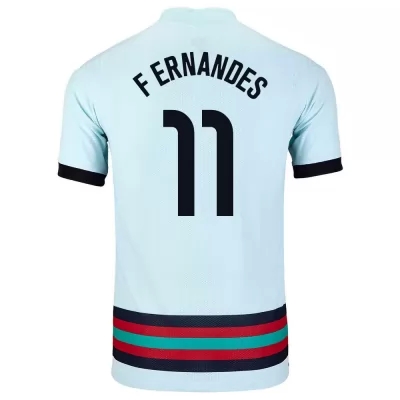 Mujer Selección de fútbol de Portugal Camiseta Bruno Fernandes #11 2ª Equipación Azul claro 2021 Chile