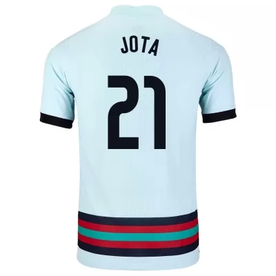 Mujer Selección de fútbol de Portugal Camiseta Diogo Jota #21 2ª Equipación Azul claro 2021 Chile