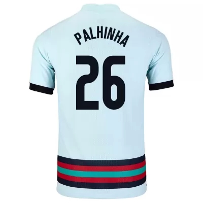Hombre Selección de fútbol de Portugal Camiseta Joao Palhinha #26 2ª Equipación Azul claro 2021 Chile