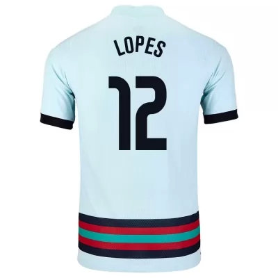 Hombre Selección de fútbol de Portugal Camiseta Anthony Lopes #12 2ª Equipación Azul claro 2021 Chile
