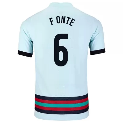 Mujer Selección de fútbol de Portugal Camiseta Jose Fonte #6 2ª Equipación Azul claro 2021 Chile